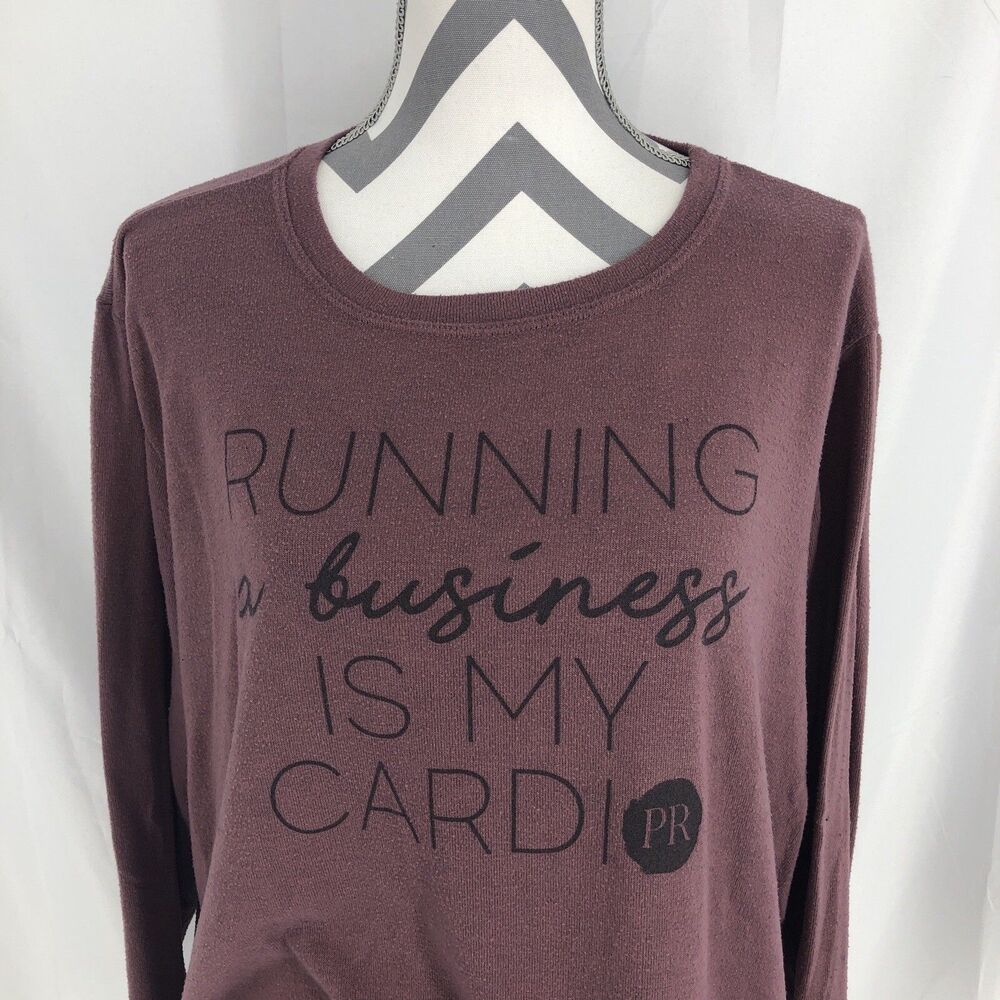 Paisley Raye Running A Business Is My Card Purple Graphic Sweatshirt 1X